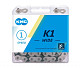 Купить Цепь KMC K1 -WIDE- 112 зв. 1/2 дюймов х1/8 дюймов  с замком CL710, 1 скоростная для BMX серебристо-черная